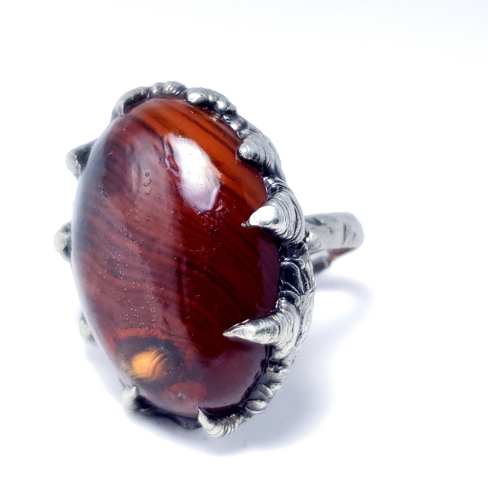 Red agate ring - Picture 2 of 8